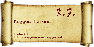 Kegyes Ferenc névjegykártya